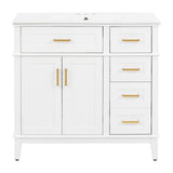 Modern Bathroom Vanity With Sink, Soft Close Doors, 4 Storage Drawers