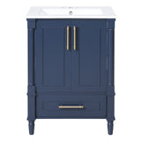 Bathroom Vanity With Ornate French Cylinder Legs, Soft Close Drawer