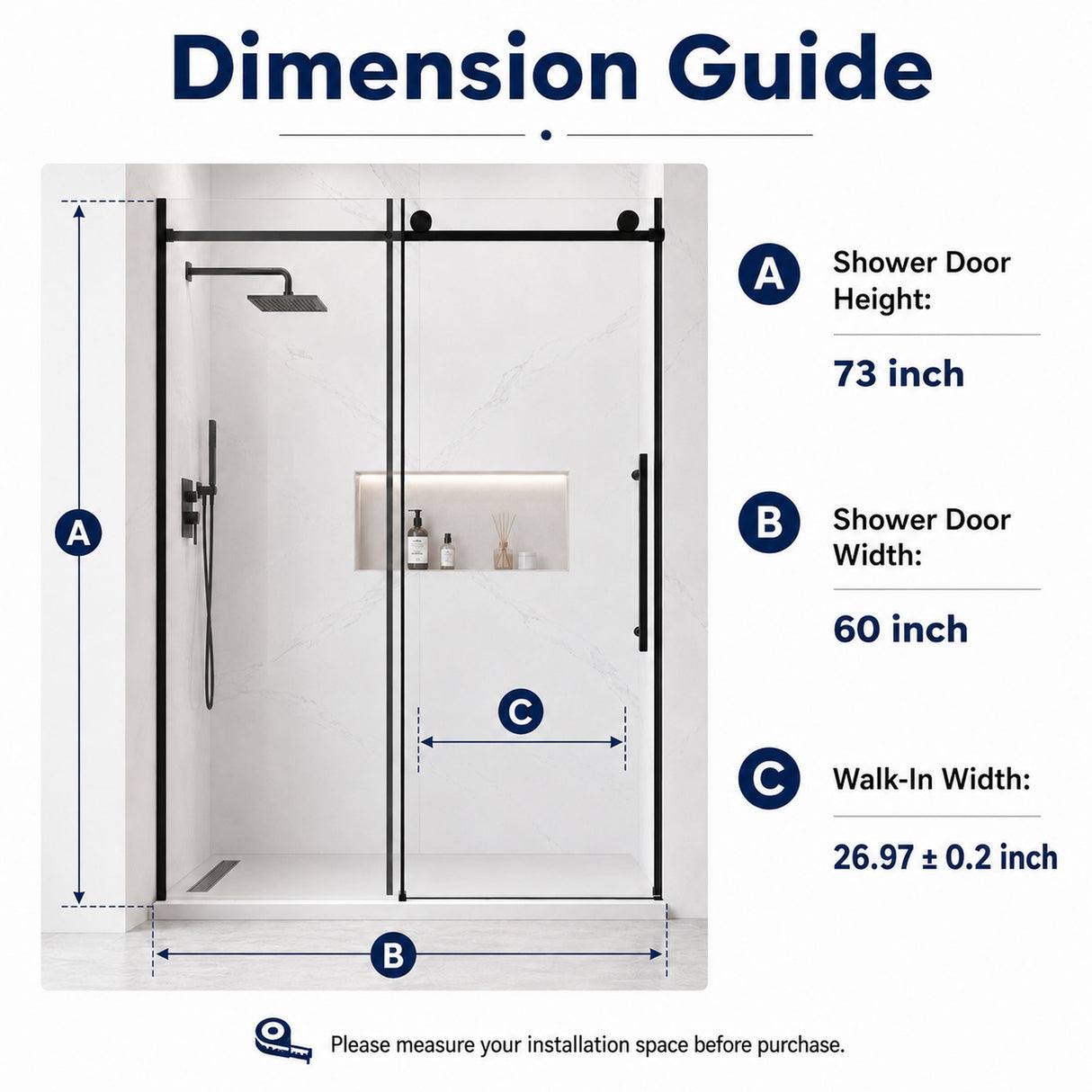 Frameless Shower Door With Soft Closing