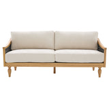 3 Seater Sofa With Rattan Armrests