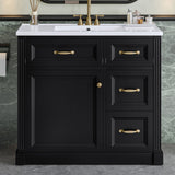 Modern Bathroom Vanity With Sink, 4 Drawers, Soft-Close Door, Adjustable Shelf
