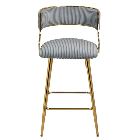Counter Height Bar Stools With Powder Coating Base And Footrest (Set of 2) -