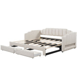 Extendable Daybed With LED Light And 2 Storage Drawers