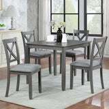 5 Piece Dining Table Set With 4 Chairs For Kitchen - Gray