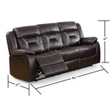 Modern Reclining Sofa With Pillow Arms And Headrest