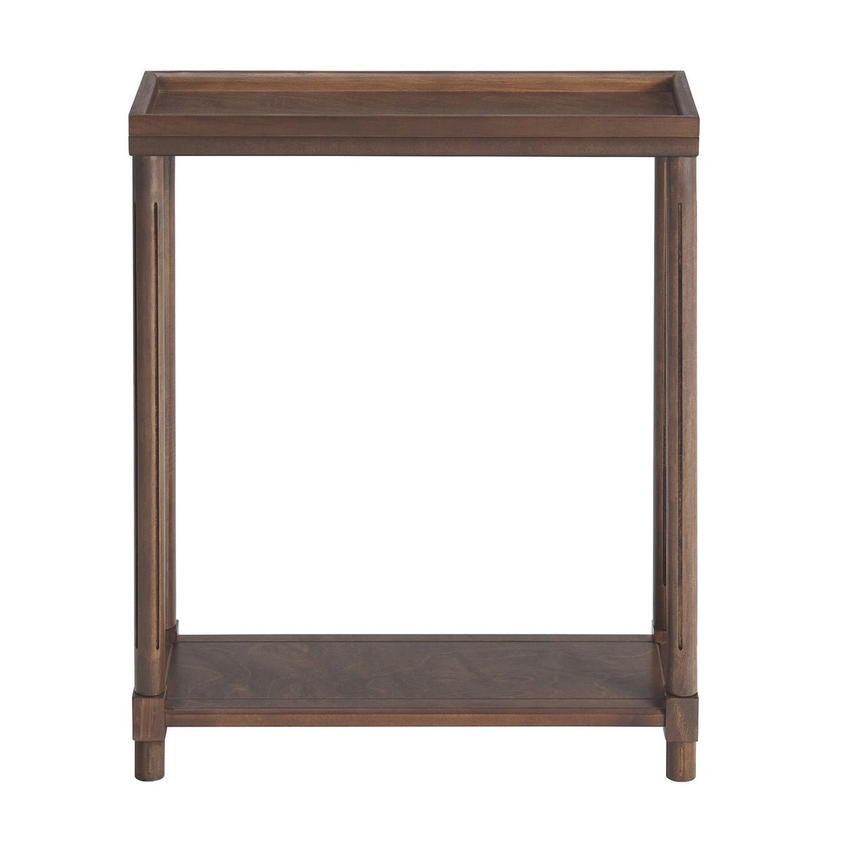 Narrow Side End Tables With Shelf (Set of 2) - Chestnut