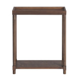 Narrow Side End Tables With Shelf (Set of 2) - Chestnut