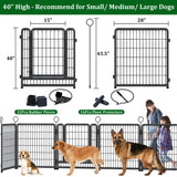 Heavy Duty Dog Playpen Outdoor 16 Piece Panels - Snow Leopard