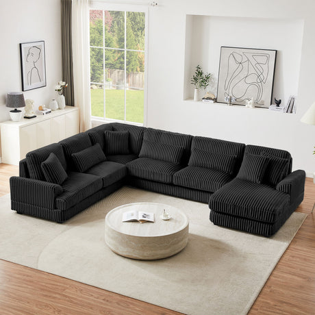 Oversized Sectional Sofa U - Shaped Sofa Couch Modern Sofa Upholstered In Soft With A Chaise Lounge For Living Room