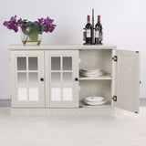 Storage Cabinet With 3 Mirrored Acrylic Doors, Adjustable Shelves