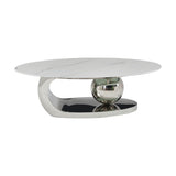 Oval Coffee Table With Geometric Precision