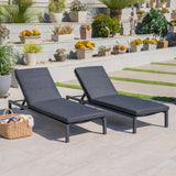 Modern Chaise Lounge With Wate Resistant Fabric Cushions
