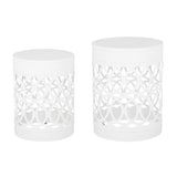 Outdoor Metal S/2 End Table