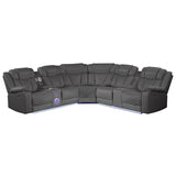 Challenger - Recliner Sectional Sofa, Built In USB, C Ports & Bluetooth