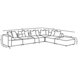 Colleen - 6 Piece Modular Sectional With Tight Seats - Terracotta