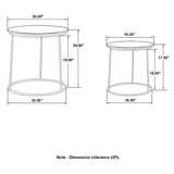 2 Piece Nesting Table With Embossed Tops And Base - Black