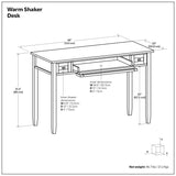 Warm Shaker - Writing Desk With Drawers - Black