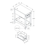 Accent End Table, 2 Tier, Narrow, Storage Drawer, Transitional - Walnut