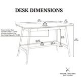 Parker - Desk With Storage Shelf - Off White / Pecan