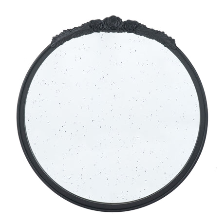 Round Hand Carved Rose Antique Mirror Frame, Wall Mirror For Live Space