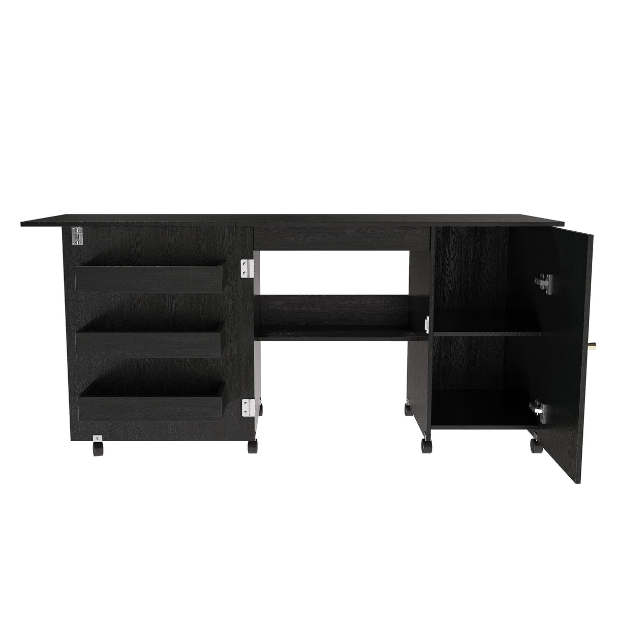 Foldable Sewing Table With Locking Casters