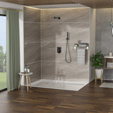 Dual Shower Head System With 12" Wall Mounted Square Rain Shower And Rough In Valve