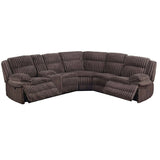 U-Shaped Sectional Sofa With Console Cup Holder, Storage Drawer, Manual Reclining