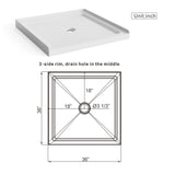 Goodyo - Centered Drain Shower With 3-Side Tile Flanges - White