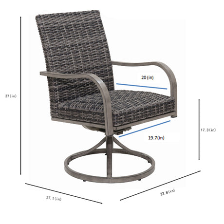 Outdoor Swivel Dining Chair (Set of 2) - Gray