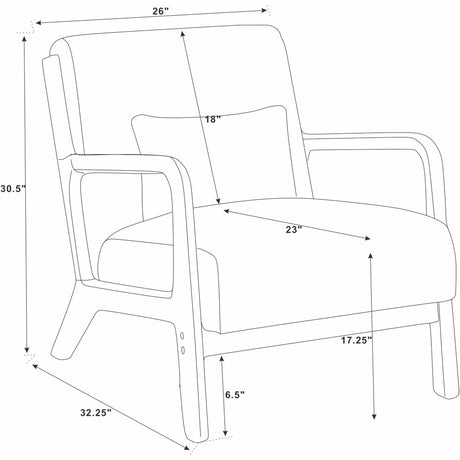 Upholstered Armchair With Back Support Pillow