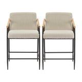 Mid Century Modern Counter Stool Set With Iron Frame