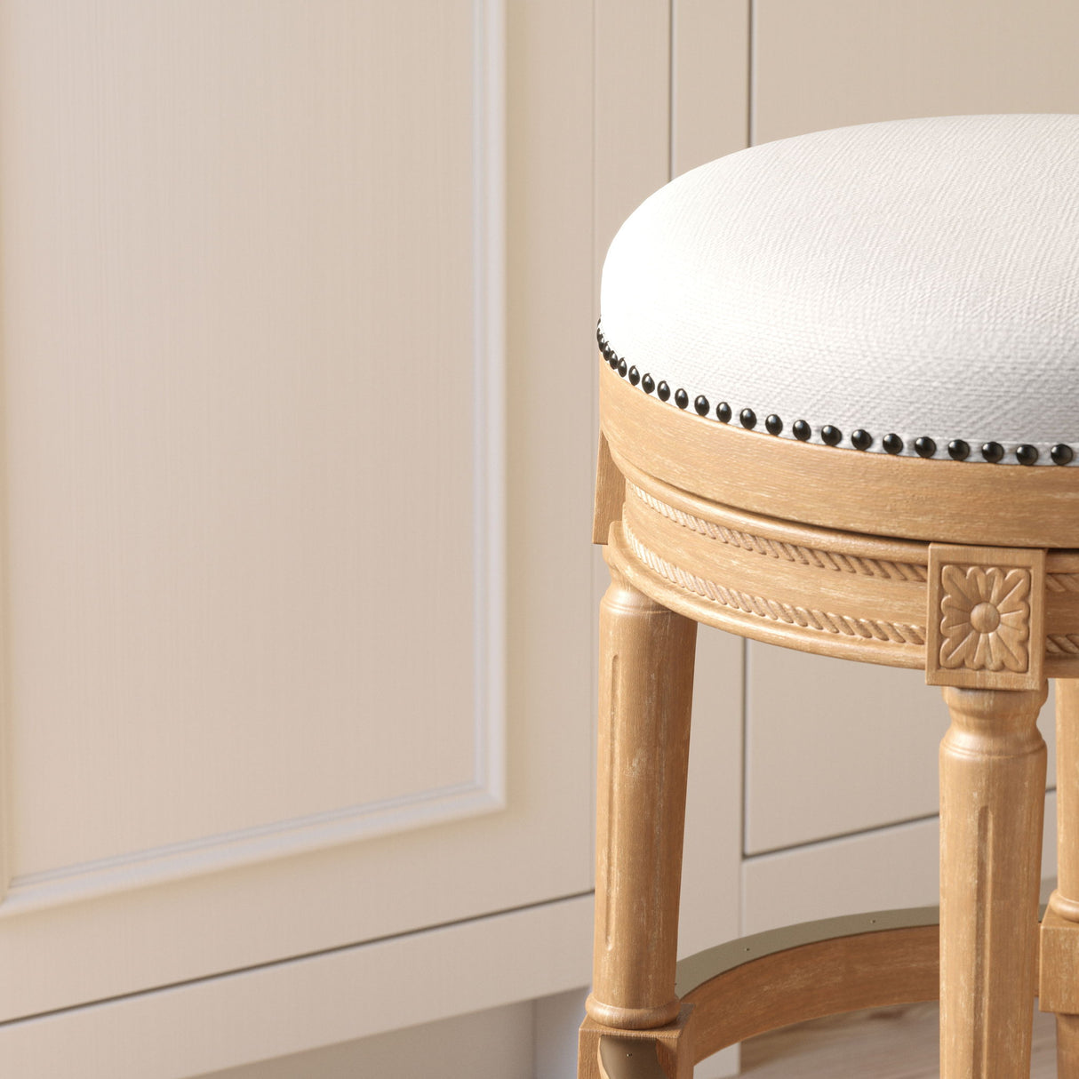 Rustic Elegance Backless Swivel Stool