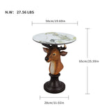 Deer Head Accent Table, Animal Statue For Living Room - Brown