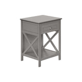 Accent End Table, 2 Tier, Storage Drawer, Transitional Style