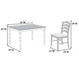 5 Piece Dining Set With Table And Ladder Back Chairs - Oak / White