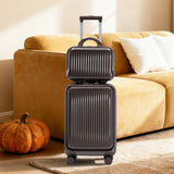 Luggage Set With Cosmetic Case, Combination Lock, Front Opening Design
