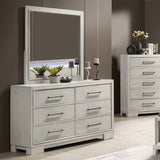 Dresser With Square Legs And Sleek Handles - Antique White