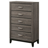 Gregory - 5 Drawer Chest - Smoke Gray