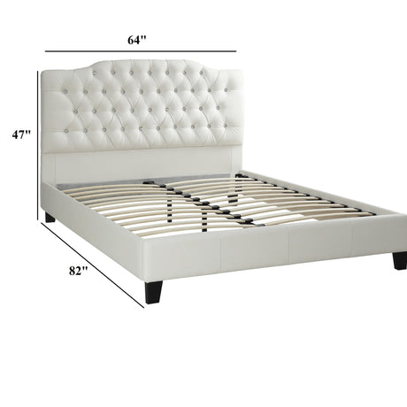 Modern Bed Frame With Tufted Upholstered Headboard