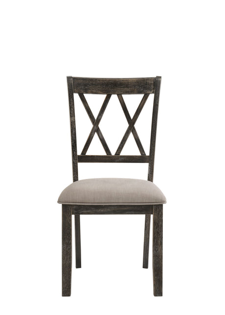 Claudia II - Weathered Side Chair (Set of 2) - Beige / Gray
