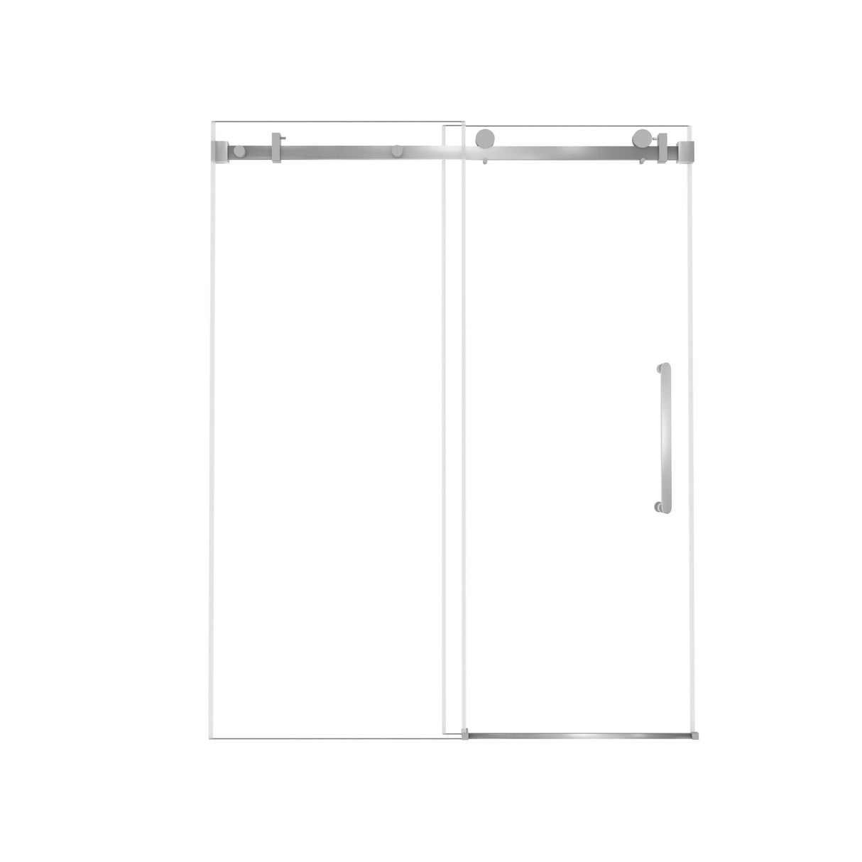 Frameless Single Sliding Shower Door & Handle And Square Tube Track