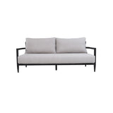 Outdoor Bench Seat Sofa, Sunbrella Cushion, Weather Resistant For Patio - Ember Black