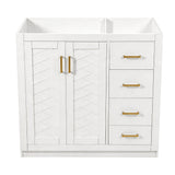 Retro Style Bathroom Vanity, 3 Drawers & Soft Closing Doors