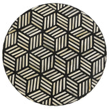 Top Accent Table With Mosaic Design, Circular Tabletop - Gold