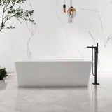 Freestandingn And Solid Surface, Soaking Bathtub For Bathroom - Matte White