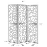 Nailan 3-Panel Room Divider Folding Screen Black Open Mosaic - 900092