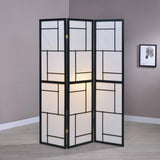 Damis 3-Panel Room Divider Folding Shoji Screen Black - 900102