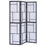 Damis 3-Panel Room Divider Folding Shoji Screen Black - 900102