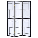 Damis 3-Panel Room Divider Folding Shoji Screen Black - 900102