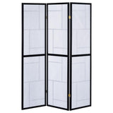 Damis 3-Panel Room Divider Folding Shoji Screen Black - 900102